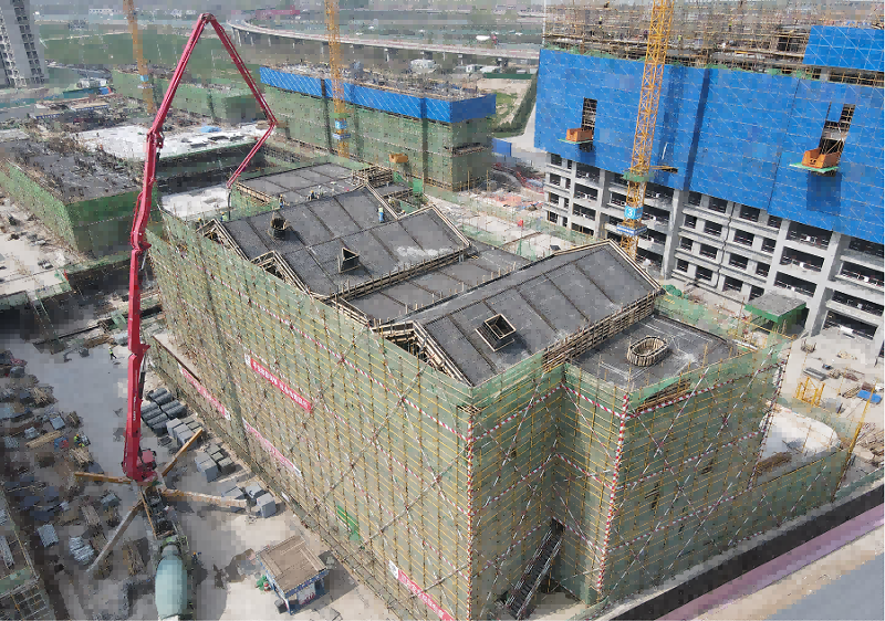 華東公司西咸新區(qū)理想臻府一期項目幼兒園主體結構封頂