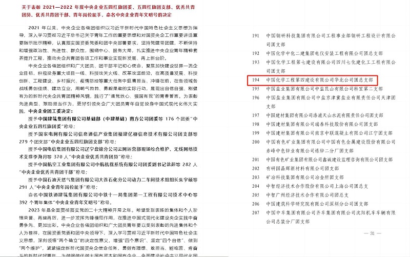 點(diǎn)贊｜華北公司團(tuán)總支部榮獲“中央企業(yè)五四紅旗團(tuán)支部”榮譽(yù)！